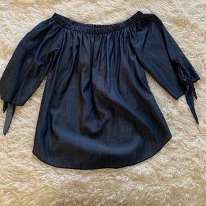 Off the shoulder denim top